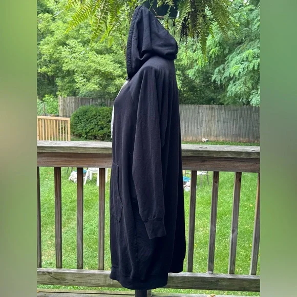 Electric & Rose cozy Sweatshirt Full Zip Hooded Dress Women 1X Black Pockets - Picture 3 of 6
